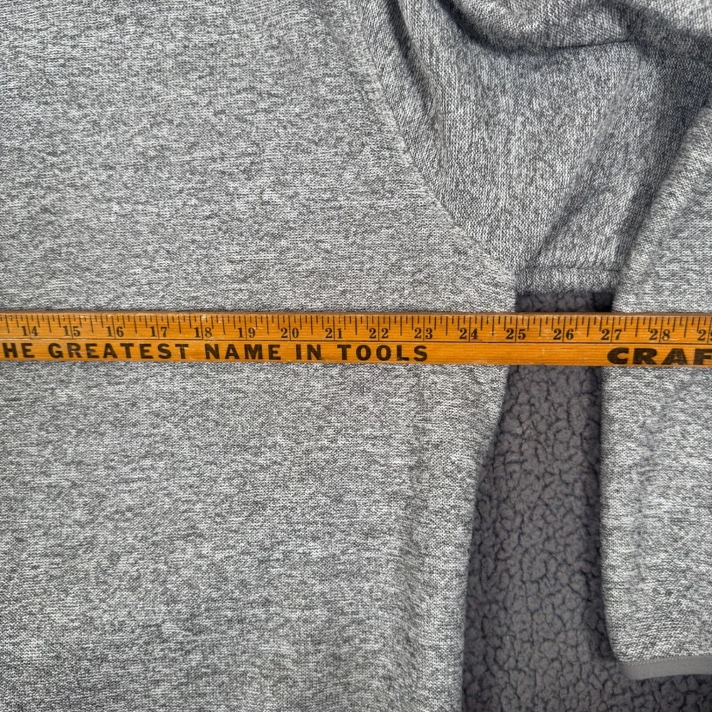Eddie Bauer Sweater Mens XL Gray Fleece Pullover Outdoor Quarter Snap Jacket